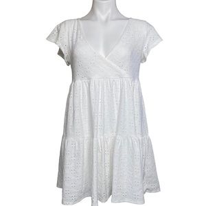 Jessica Simpson White cotton Eyelet Dress size L